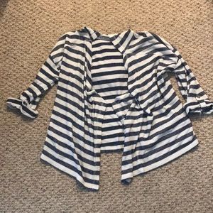 Navy and white cardigan